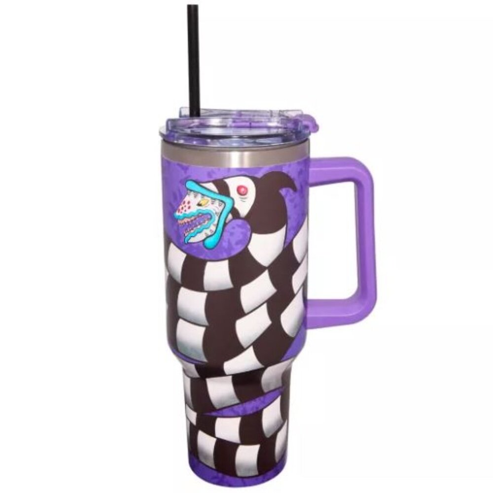 NEW Beetlejuice Sandworm Tumbler w/ straw 40 oz.